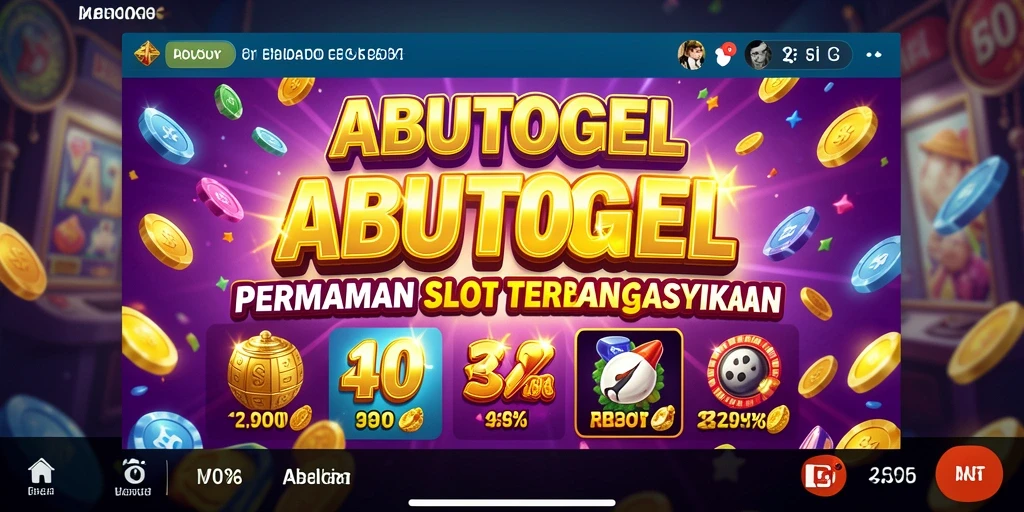 Tampilan gameplay ABUTOGEL dengan gulungan dan fitur bonus.