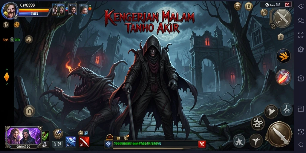 Tangkapan layar gameplay CW8888 dengan suasana menyeramkan.