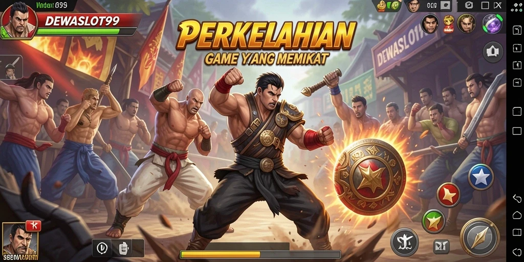 Screenshot DEWASLOT99 menampilkan aksi pertarungan yang mendebarkan.
