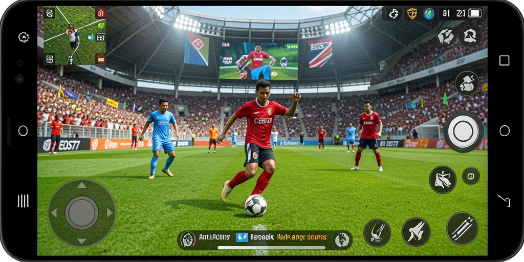Screenshot gameplay EOS77 menampilkan aksi seru olahraga yang mendebarkan.