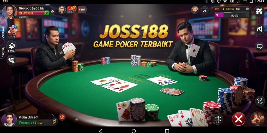 Tampilan gameplay JOSS188 dengan suasana Poker yang mendebarkan.