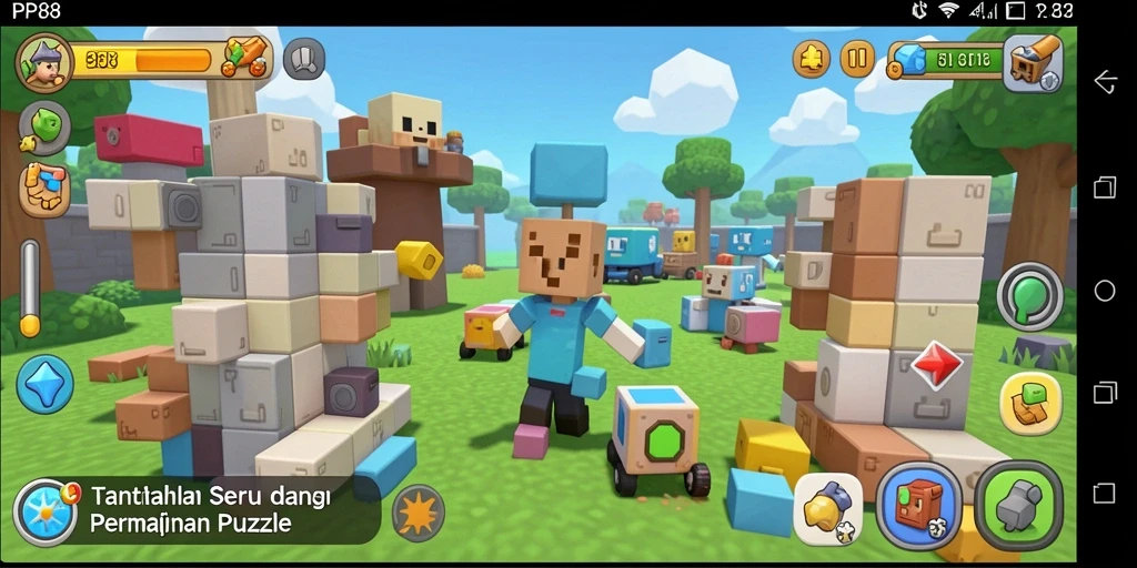 Screenshot gameplay PP88 menunjukkan tantangan puzzle yang menarik.