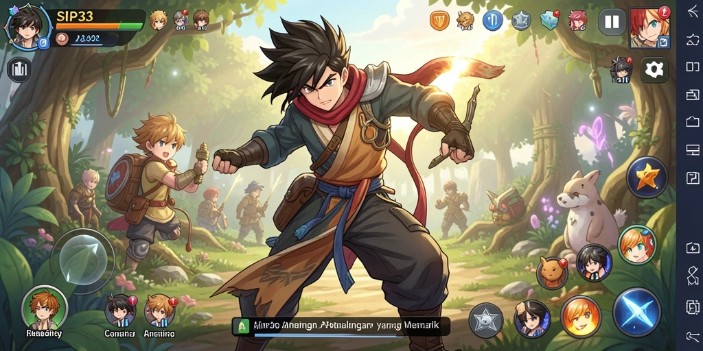Tampilan gameplay SIP33 menunjukkan karakter Anime beraksi di petualangan menegangkan.