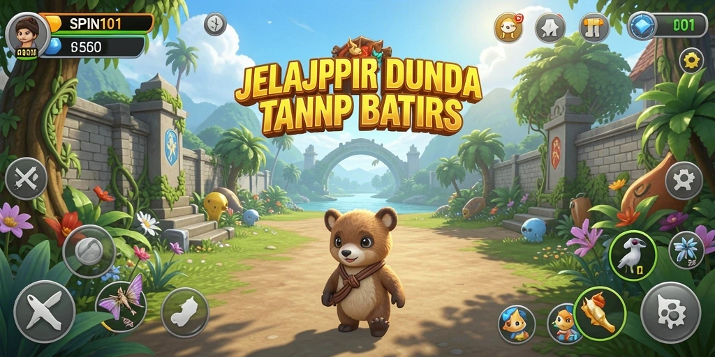 Tangkapan layar dari gameplay SPIN101 yang menampilkan eksplorasi dunia terbuka.
