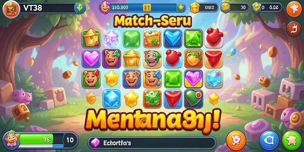Tampilan gameplay VT38 yang menarik dalam sesi Match-3.